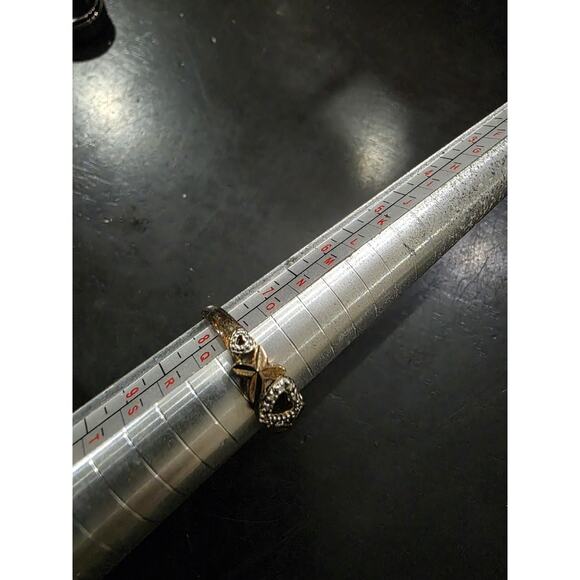 Sterling Silver Heart Shaped Faux Diamond Ring Size 8 - Picture 2 of 3